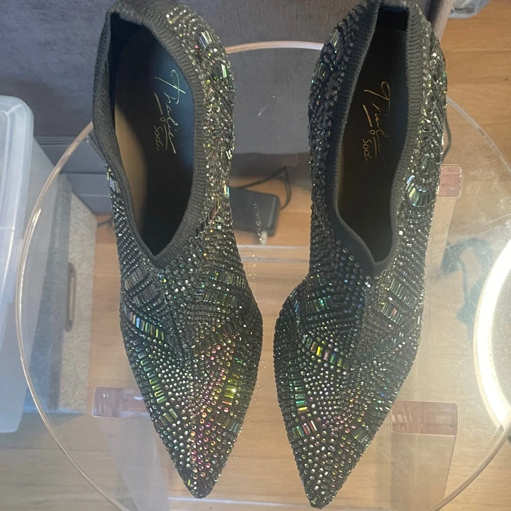 Thalia Sodi rhinestone multicolored bootie sz 9 - Picture 1 of 9